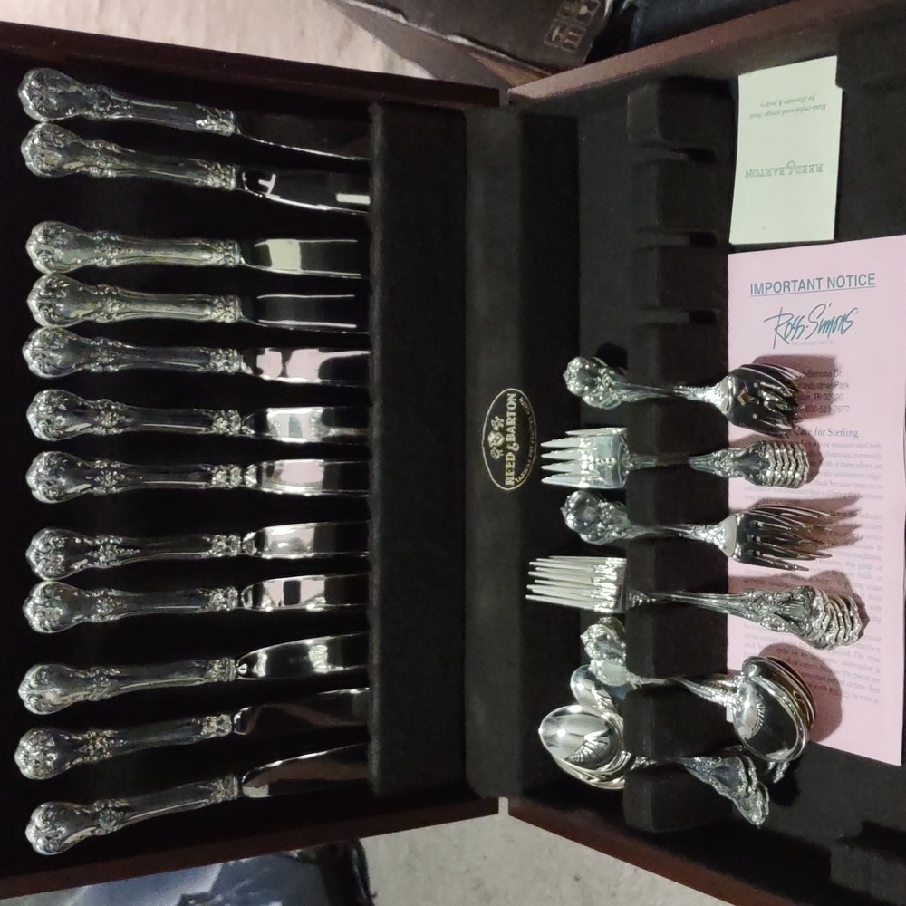 Towle Old Master Pattern Sterling Silver Flatware Service for 12 + Serving Pcs